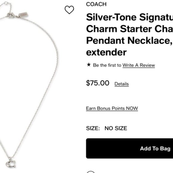BRAND NEW COACH SIGNATURE C SILVER NECKLACE - Picture 2 of 9